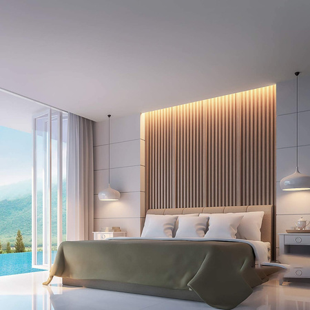 Aluminiumprofil für LED Silver Corner 2m mit Milky Dome und Ecolight Endkappen