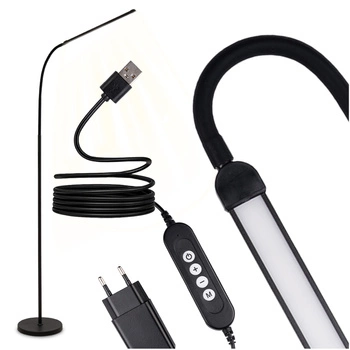 LED 14W CCT Dimmbare Stehlampe mit Höhenverstellung LONGA 2 Schwarz LUMILED