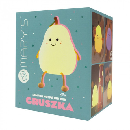 LED-Nachtlicht für Kinder 1W 3000K Warm + Mehrfarbig RGB USB Wiederaufladbar 1200mAh Weiß MARY'S GRUSH