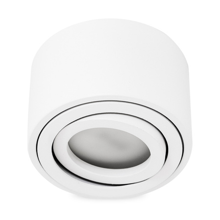 Halogen-Aufbauleuchte, Aufbauspot 50mm Runde Tube Weiß AMAT-S+LED-Einsatz 5W 3000K LUMILED