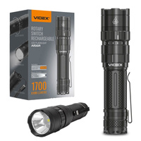 Wiederaufladbare LED-Hand-Taschenlampe 20W 1700lm 5 Modi USB-C Wasserdicht IP68 Videx