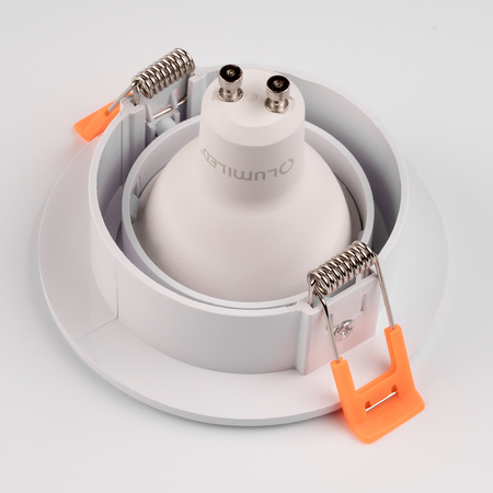 Set Halogen-Einbauleuchte VENTUS Weiß Rund + LED-Leuchtmittel GU10 6W Warm 120° Lumiled