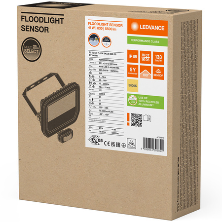 LED-Flutlicht 41W 5500lm 3000K IP65 Weiß mit Bewegungssensor LEDVANCE Flutlicht