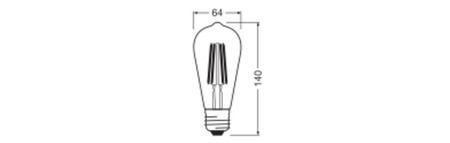LED Lampen ST64 E27 3.8W = 60W 806lm 3000K Warmweiß FILAMENT LEDVANCE