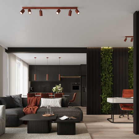 Tuba Spot Reflektor Deckenleuchte 6x GU10 Ocker Rot Carbon Deep Space SL.1642 Sollux