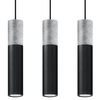 BORGIO 3L 3xGU10 Loft Pendelleuchte Schwarz Grau SOLLUX