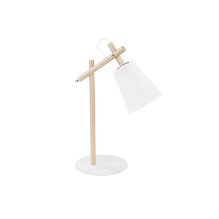 Schreibtisch Nachtlampe VAIO WHITE Lampenschirm Weiß Holz Skandinavisch E27 667 TK Lighting