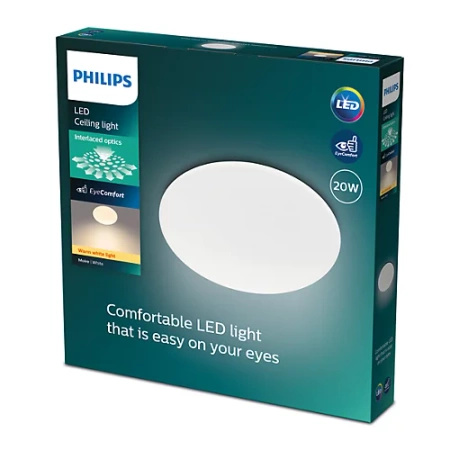 MOIRE LED-Deckenleuchte für Aufbaumontage 20W 2700K 38cm weiß rund PHILIPS