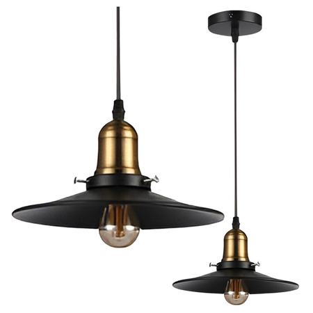 Masterled E27 Schwarz Gold Loft Hängedeckenlampe