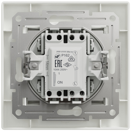 Einpoliger Schalter mit Hintergrundbeleuchtung und Rahmen. SCHNEIDER ASFORA Unterputz