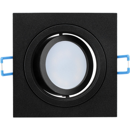 Einbauleuchte HALOGEN GU10 MR16 Quadratisch Schwarz CASSIO LUMILED + LED-Lampe GU10 6W = 60W 580lm Neutral