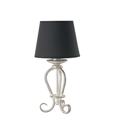 ARKADA E27 Tischlampe Nachtclub 42 cm Lampenschirm Classic Schwarz und Silber Jupiter