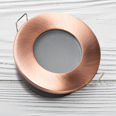 Einbaustrahler GU10, Einbauspot HALOGEN hermetisch für Badezimmer IP44 Kupfer AQUA LUMILED