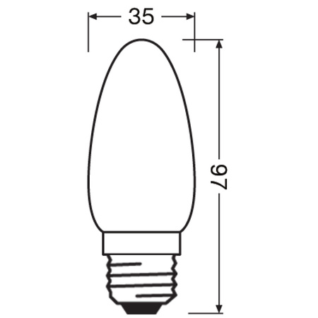 LED Leuchtmittel E27 B35 4W = 40W 470lm 2700K Warm 300° OSRAM STAR Filament