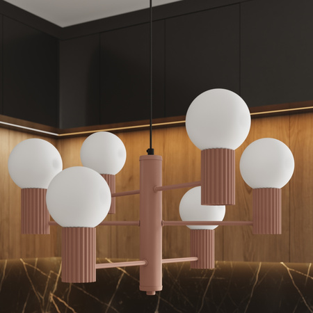 Kronleuchter Pendelleuchte 6x G9 Aluminium Mokka Halo French Sky SL.1834 Sollux