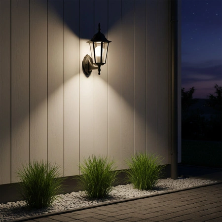 Gartenwandleuchte LIGURIA-LT Fassadenleuchte Top 1xE27 Schwarz - GOLDLUX (Polux)