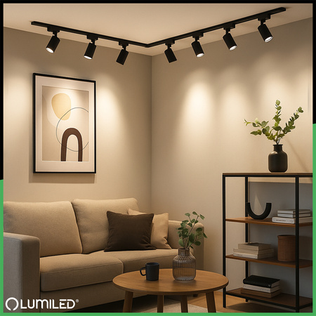 1-Phasen Stromschiene Schiene für Schieneinstrahler, 1.5m Schwarz LUMILED