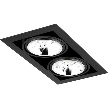 Einbaustrahler 2x GU10, ES111 Einbauspot HALOGEN Rechteck beweglich Schwarz CANIS LUMILED