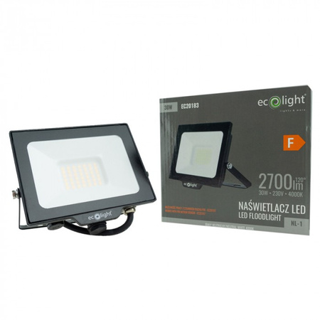 LED-Flutlicht Reflektor 30W 2700lm 4000K Neutral IP65 NL-1 Ecolight