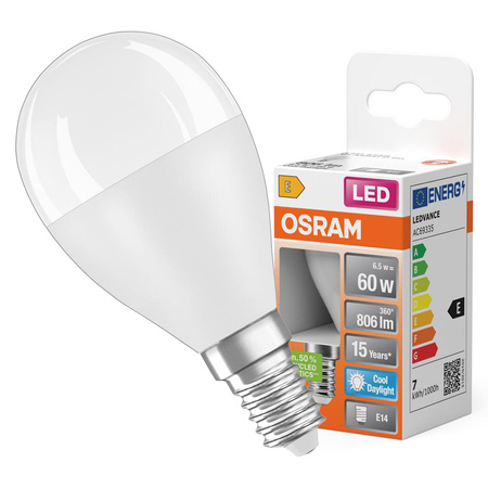 LED-Glühbirne E14 6,5W 806lm 6500K Kalt OSRAM Star