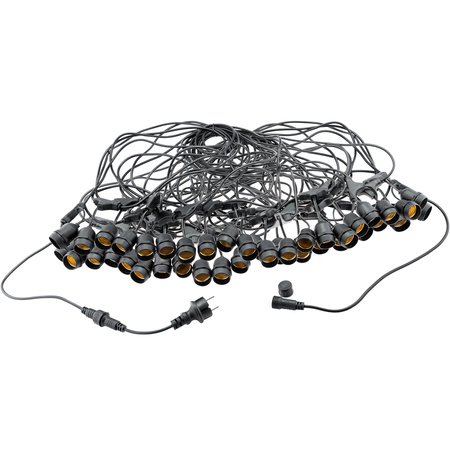 LED Außen-Lichterkette 40x E27, Garten Lichterkette 20m MALUS LUMILED