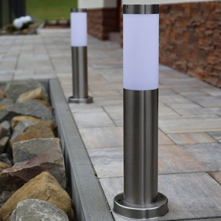 Gartenlampe LED-Mast E27 NIEDRIGES SATINROHR 45 cm