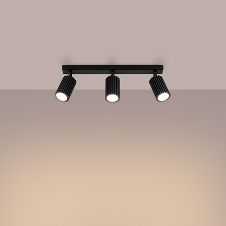 Tuba Spot Reflektor Deckenleuchte 3x GU10 Schwarz Carbon Deep Space SL.1581 Sollux