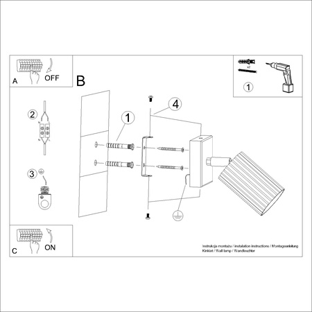 Wandleuchte GU10 Aluminium Taupe Carbon Deep Space SL.1761 Sollux