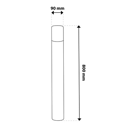 Stehende Gartenlampe für E27 Glühbirne Schwarzes Glas IP54 80 cm SALVIA LUMILED