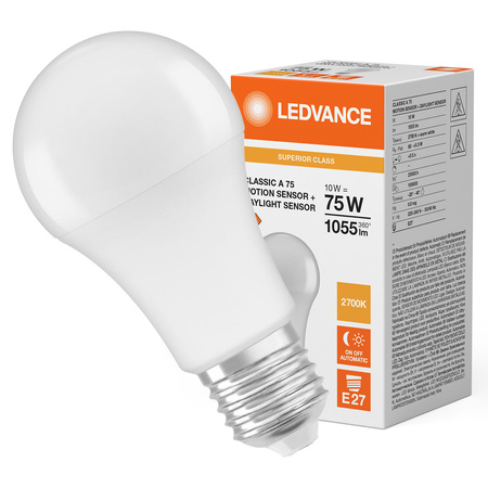 LED-Lampe E27 A60 10W = 75W 1055lm 2700K Warm 200° Ledvance