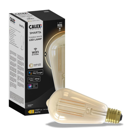 LED Lampen E27 ST64 Edison Gold SMART WiFi 7W 806lm TUYA Filament CALEX