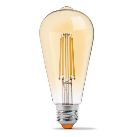 E27 ST64 LED Lampen 6 W = 44 W, 550 lm, 2200 K, warmes Bernstein-Glühfaden, dimmbar, 360° VIDEX