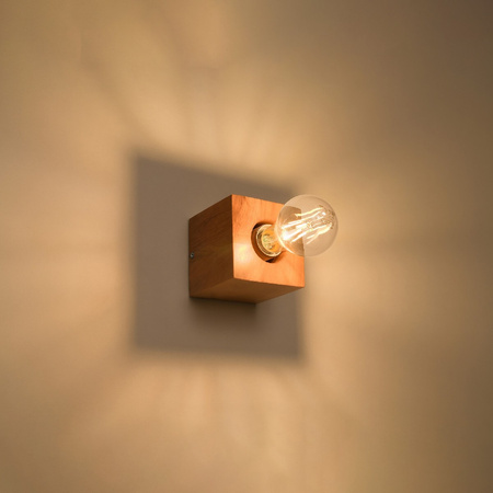 LED-Wandleuchte ARIZ E27 Wandleuchte Naturholz SOLLUX