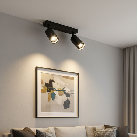 Wand- und Deckenstrahler 2x GU10 Schwarz PARIS Sanico Goldlux