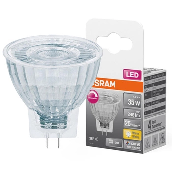 LED Lampe GU4 MR11 4,5W = 35W 345lm 2700K Warm 36° 12V CRI90 Dimmbar OSRAM SUPER STAR
