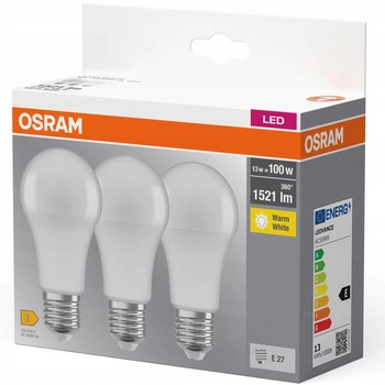 3x LED Lampen E27 A60 14W = 100W 1521lm 2700K Wärme 360° OSRAM