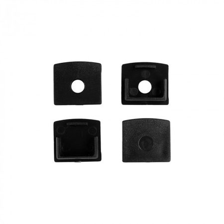 Aluminium LED-Profil für Gipskarton REGIPS Unterputz Schwarz 2m mit transparentem Diffusor für LED-Streifen + Kappen Ecolight GP Serie