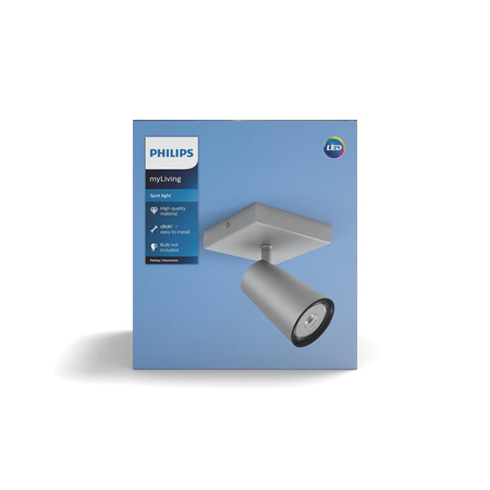 LED-Deckenleuchte PAISLEY GU10 Reflektor bewegliche Leuchte Grau PHILIPS