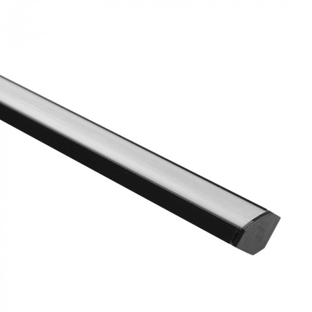 LED-Eckprofil aus Aluminium Schwarz 2m mit mattiertem Diffusor für LED-Streifen + Kappen Ecolight R-Serie