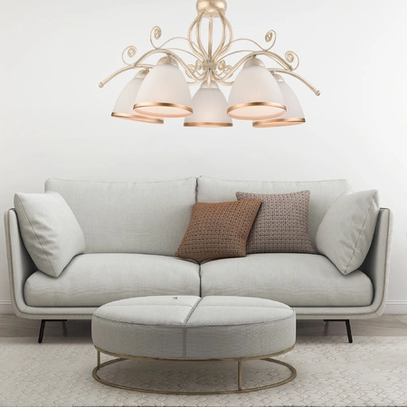 RETRO Hängeleuchte 5xE27 Weiß Klassisch LM-5.51 Lamkur