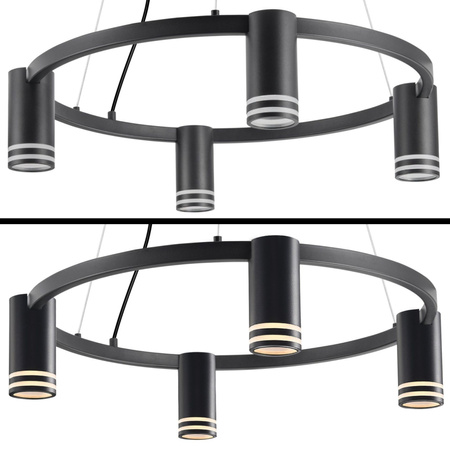 Hängelampe 4x GU10 Schwarz ROMA Sanico Goldlux