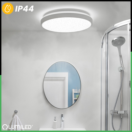 LED-Deckenleuchte Aufbaumontage 36W 4000K CELIS Rund IP44 Weiß Ring ALS LUMILED