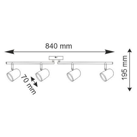 Decken-/Wandleuchte verstellbar 16,8W LED RAWI 4 schwarz 3000K GOLDLUX (Polux)