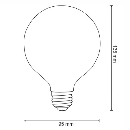 E27 G95 LED Leuchtmittel 7,5W = 75W 1055lm 3000K Warm 360° GOLDLUX Filament (Polux)