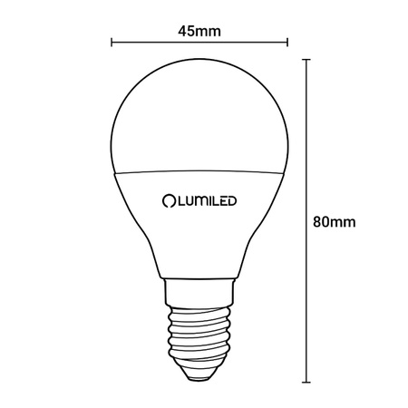 6x LED Lampen E14, Glühbirne P40 2.5W = 25W 249lm 180° 6500K kalt LUMILED