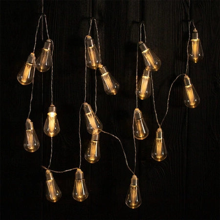 20x LED Solar Lichterkette, Außen Garten Lichterkette 5.69m 3000K warm HELIC LUMILED