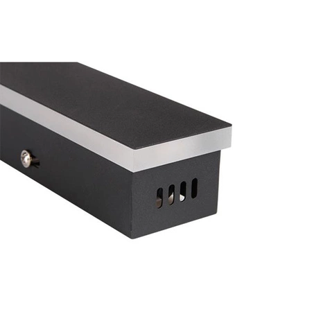 Gartenlampe LED Wandleuchte 19W Architekturleuchte Rechteck Schwarz 60CM