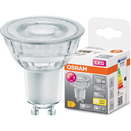 GU10 LED Leuchtmittel 4,5W = 50W 350lm 2700K Warm 36° OSRAM Dimmbar 3STEP