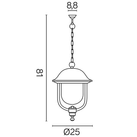 LED-Garten-Hängeleuchte für den Außenbereich Prince K 1018/1/O E27 Su-Ma