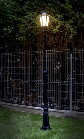 Outdoor-Gartenlampenmast LATERNE E27 Retro Maxi OGMWN 1 190-290cm schwarz Su-Ma